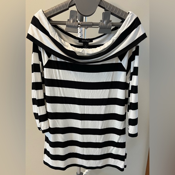 White House Black Market Tops - White House Black Market Off Shoulder Striped Top